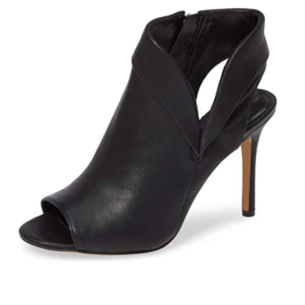 YDN Black Chic Peep Toe Stiletto High Heel Cutout Slingback Zippers Short Boot